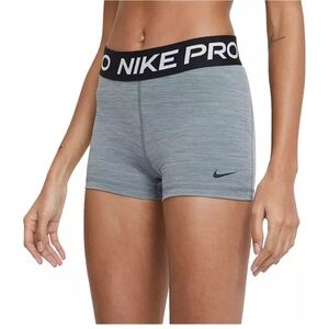 Nike Women’s Pro 3” Shorts (Smoke Grey with Grey Lettering)